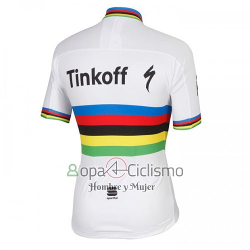 Uci Mondo Campione Tinkoff Ropa Ciclismo Culotte Corto 2016 Hombre Mangas Cortas Blanco
